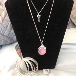 Paparazzi Pink Necklaces, Ring, and Bangle